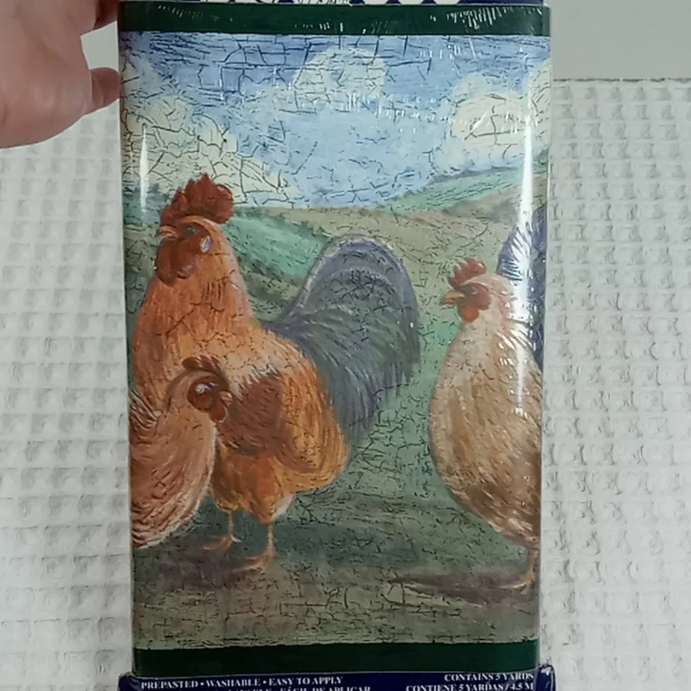Expressions Rooster Prepasted Washable Wall Borders 5 Yards Each Vintage Look